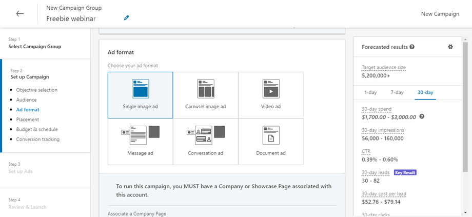 LinkedIn ad format to Create Lead Generation Campaign in LinkedIn