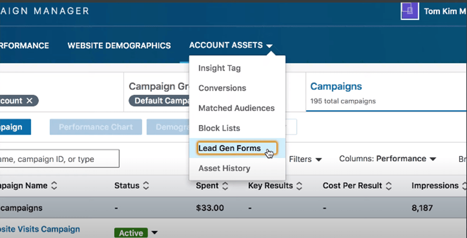 create and save your lead generation form to Create Lead Generation Campaign in LinkedIn
